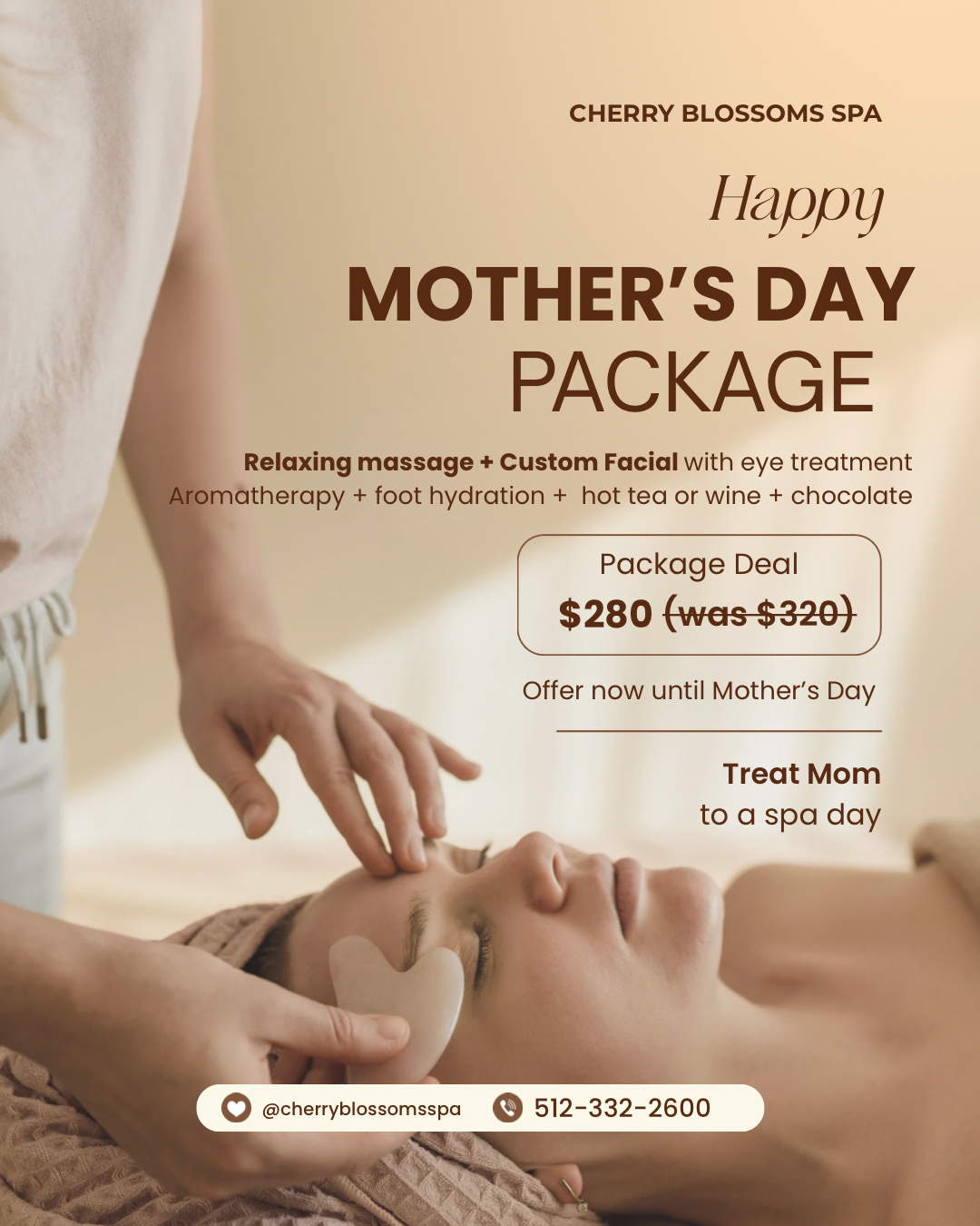 Cherry Blossoms Spa Mother's Day Package flyer